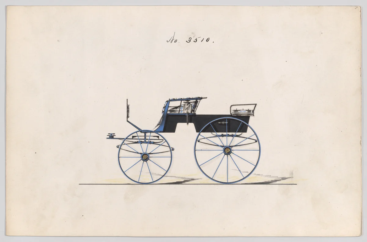 Design for T-Cart, no. 3510 by Brewster & Co., drawing, 1879