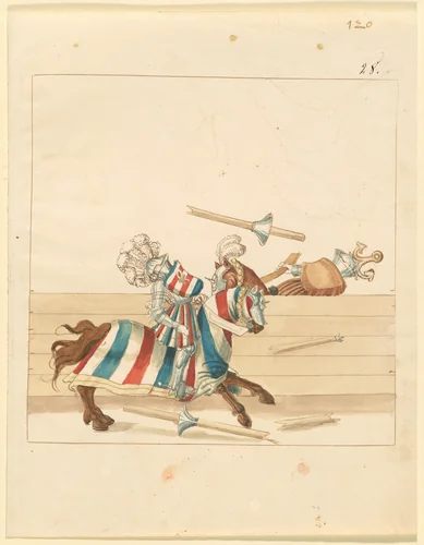 Italian Joust of Peace by German 16th Century, drawing, 1515