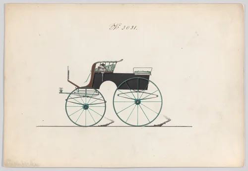Design for T-Cart, no. 3031 by Brewster & Co., drawing, 1874