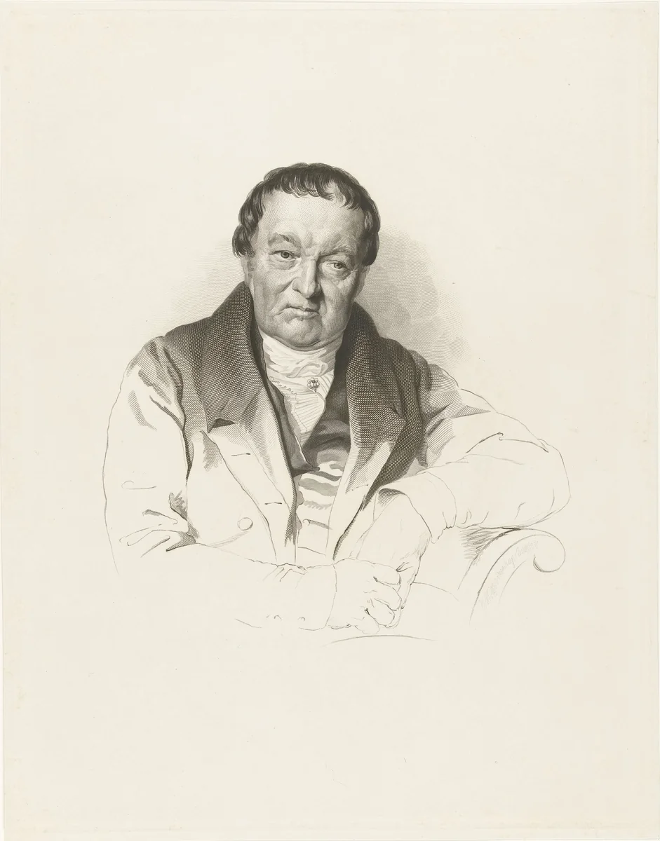 Portret van de kunstverzamelaar Louis Splitgerber by Henricus Wilhelmus Couwenberg, print, 1838