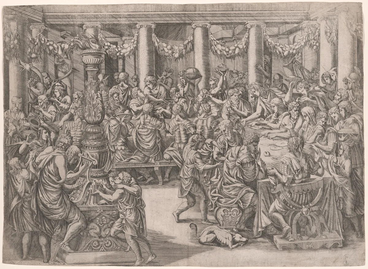 The Banquet of Scipio by Antonio Fantuzzi, print, 1543