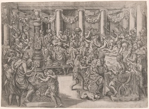 The Banquet of Scipio by Antonio Fantuzzi, print, 1543