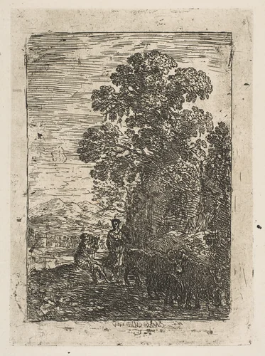 The Herdsman and the Shepherdess by Claude Lorrain, print, 1625-1635