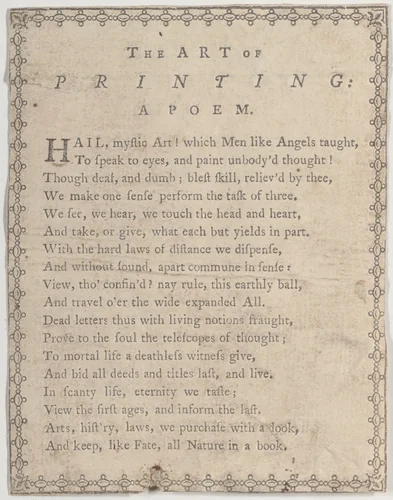 The Art of Printing: A Poem by anonymous, print, 1800-1900