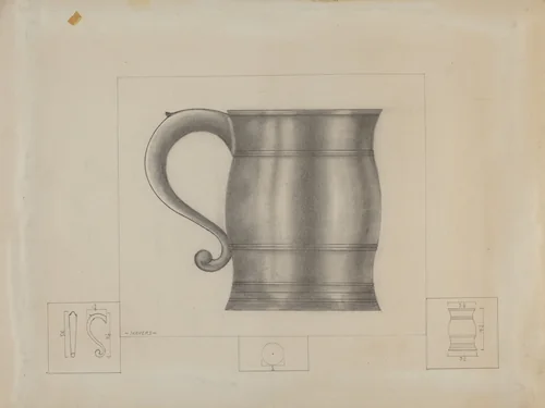 Pewter Tankard by Henry Meyers, index of american design, 1936