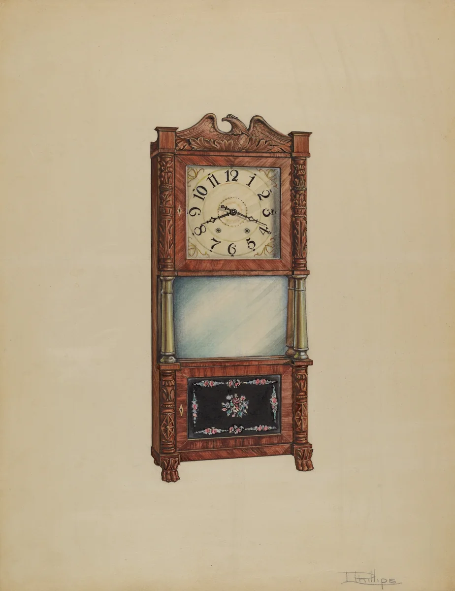 Shelf Clock by Lawrence Phillips, index of american design, 1936