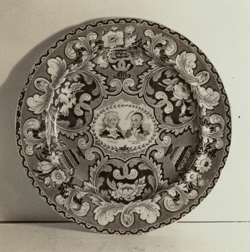 Plate - "Washington and Lafayette" by Helmut Hiatt, index of american design, 1936