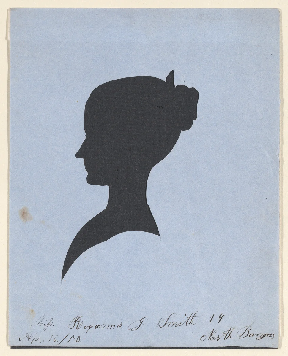 Silhouette of Miss Roxanna G. Smith, 19, North Bangor, Maine by Galen Jerome Brewer, other, 1850