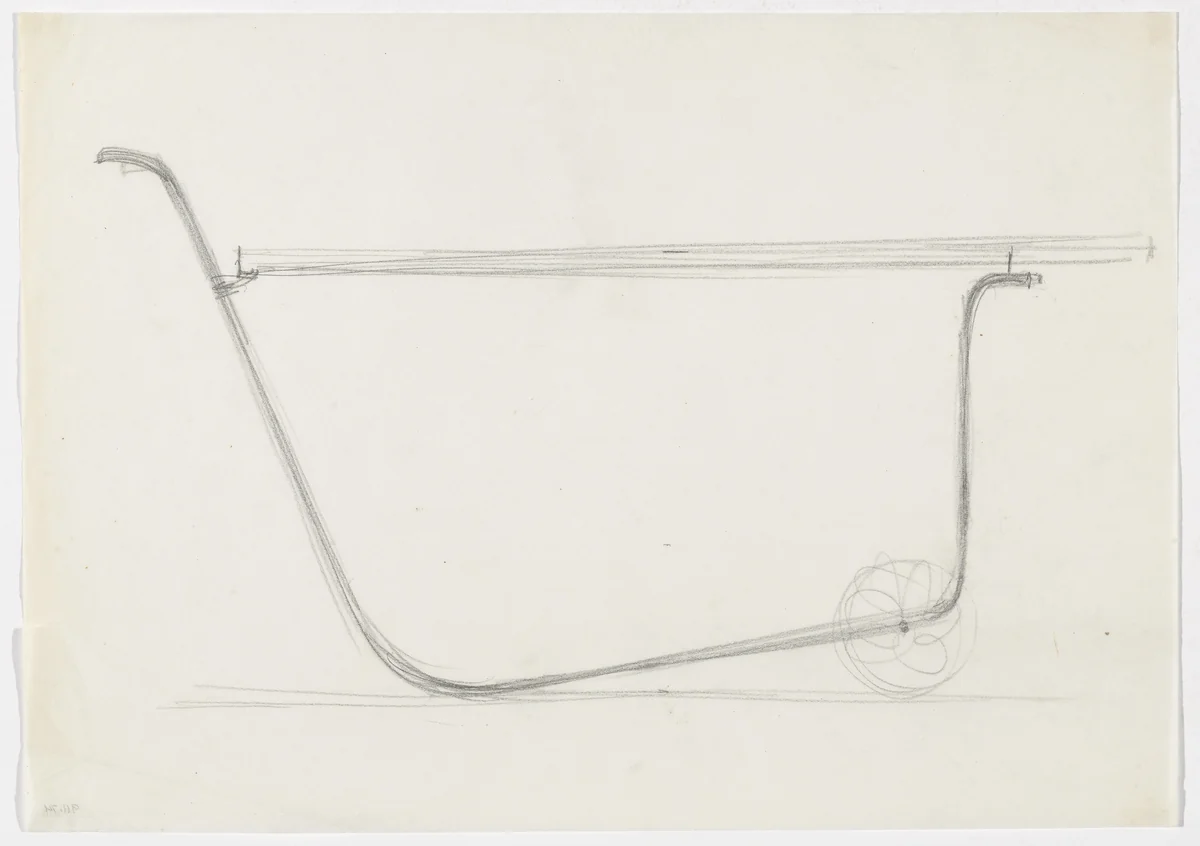 Serving Cart (Elevation sketch) by Ludwig Mies van der Rohe, mies van der rohe archive, 1926