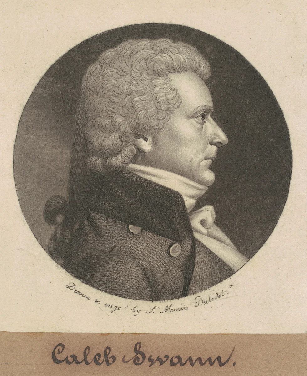 Caleb Swan by Charles B. J. Févret de Saint-Mémin, print, 1799
