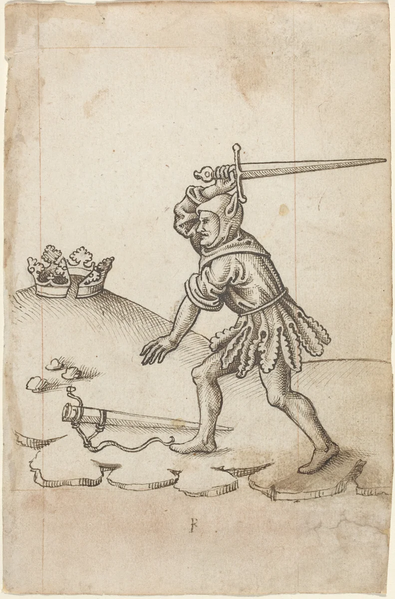 "Do Not Break the Crown" [fol. 43 recto] by French early 16th Century, drawing, 1512-1515