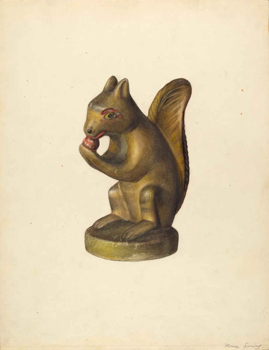 Squirrel by Mina Lowry, index of american design, 1939