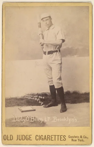 Darby O'Brien, Left Field, Brooklyn, from the series Old Judge Cigarettes by Goodwin & Company, photograph, 1888