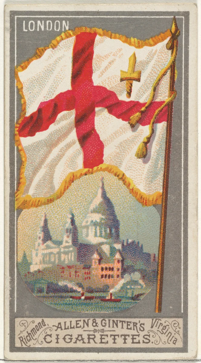 London, from the City Flags series (N6) for Allen & Ginter Cigarettes Brands by Allen & Ginter, print, 1887