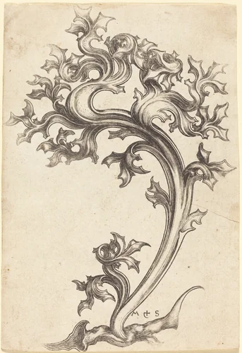 Thistle Ornament by Martin Schongauer, print, 1450-1491