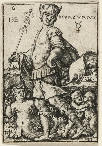 Mercury, plate six from The Seven Planets with the Zodiacs by Sebald Beham, print, 1520-1550