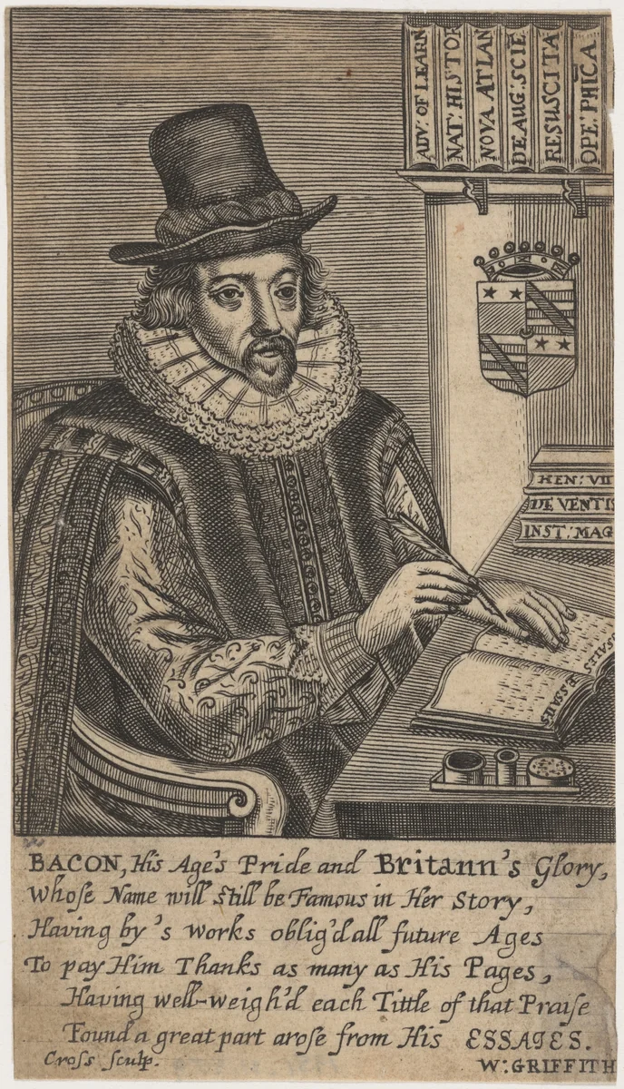 Francis Bacon by Thomas Cross, print, 1602-1704