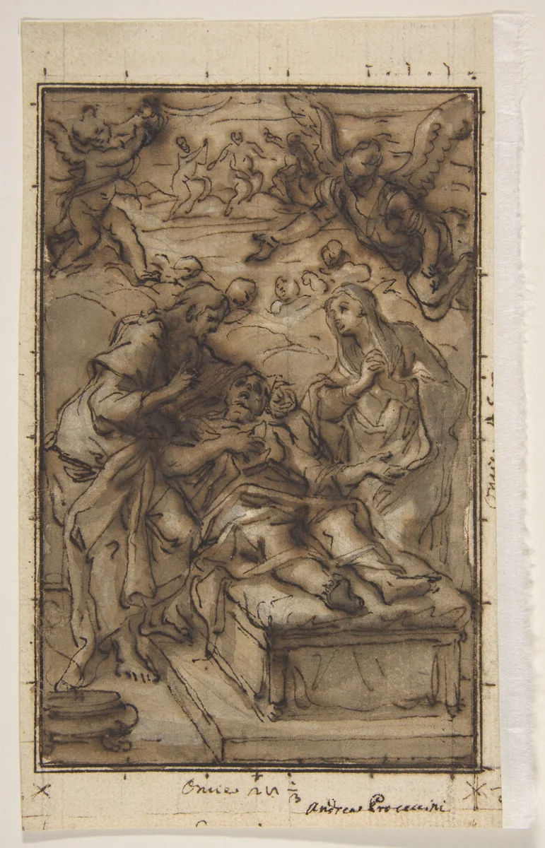 The Death of Saint Joseph by Niccolò Ricciolini, drawing, 1739