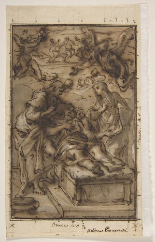 The Death of Saint Joseph by Niccolò Ricciolini, drawing, 1739
