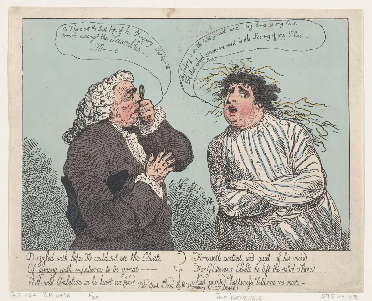 The Incurable by Thomas Rowlandson, print, 1784