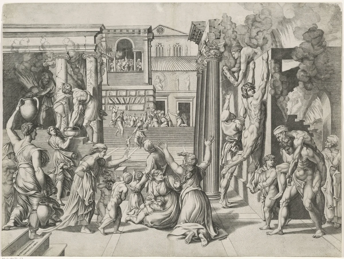 Brand in de Borgo by Unknown, print, 1514-1527