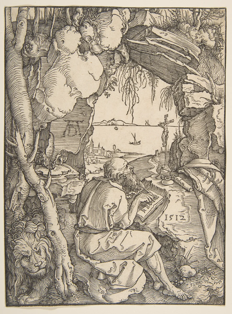 Saint Jerome in a Cave by Albrecht Dürer, print, 1512
