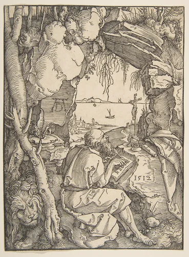 Saint Jerome in a Cave by Albrecht Dürer, print, 1512