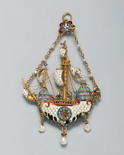 Pendant Shaped as a Ship by Reinhold Vasters
Alfred André, metalwork, 1865-1895