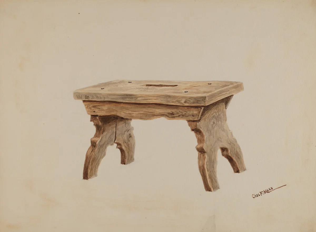 Footstool by Charles Moss, index of american design, 1937