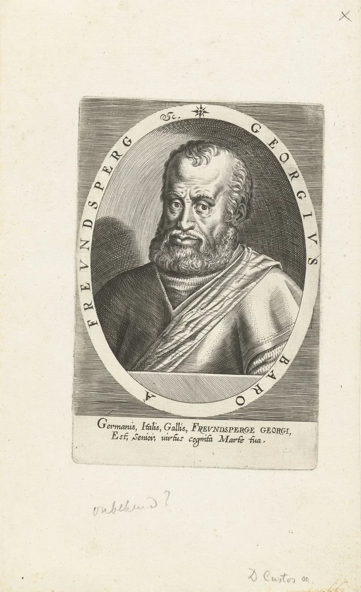Portret van Georg baron van Frundsberg by Dominicus Custos, print, 1600-1604