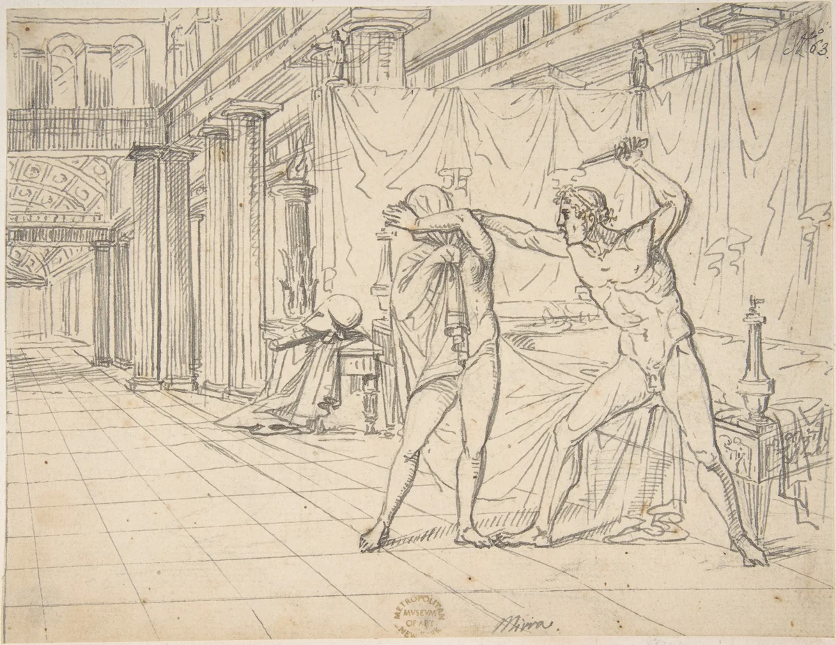 Tarquin and Lucrezia by Vincenzo Camuccini, drawing, 1771-1844