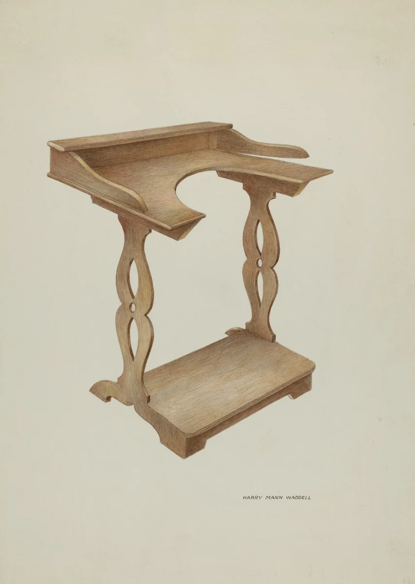 Prayer Bench by Harry Mann Waddell, index of american design, 1937