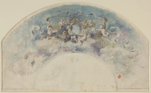 Drawing for a Fan by Félix-Hilaire Buhot, drawing, 1847-1898