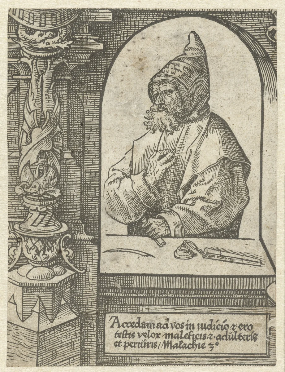 De profeet Maleachi by Jacob Cornelisz van Oostsanen, print, 1521-1525