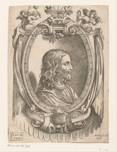 Portret van Christus by Unknown, print, 1550