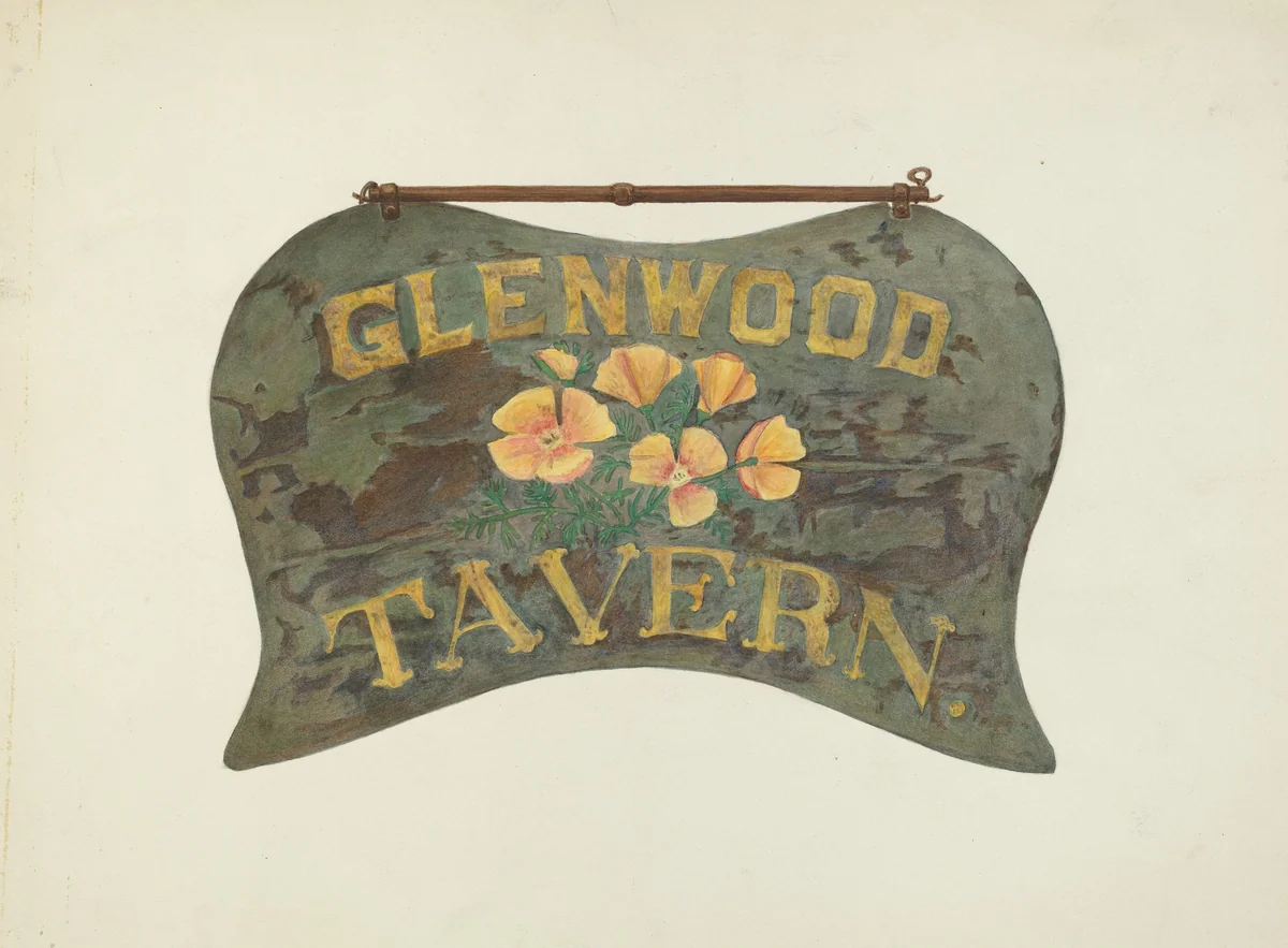 Tavern Sign by Robert W.R. Taylor, index of american design, 1935-1942