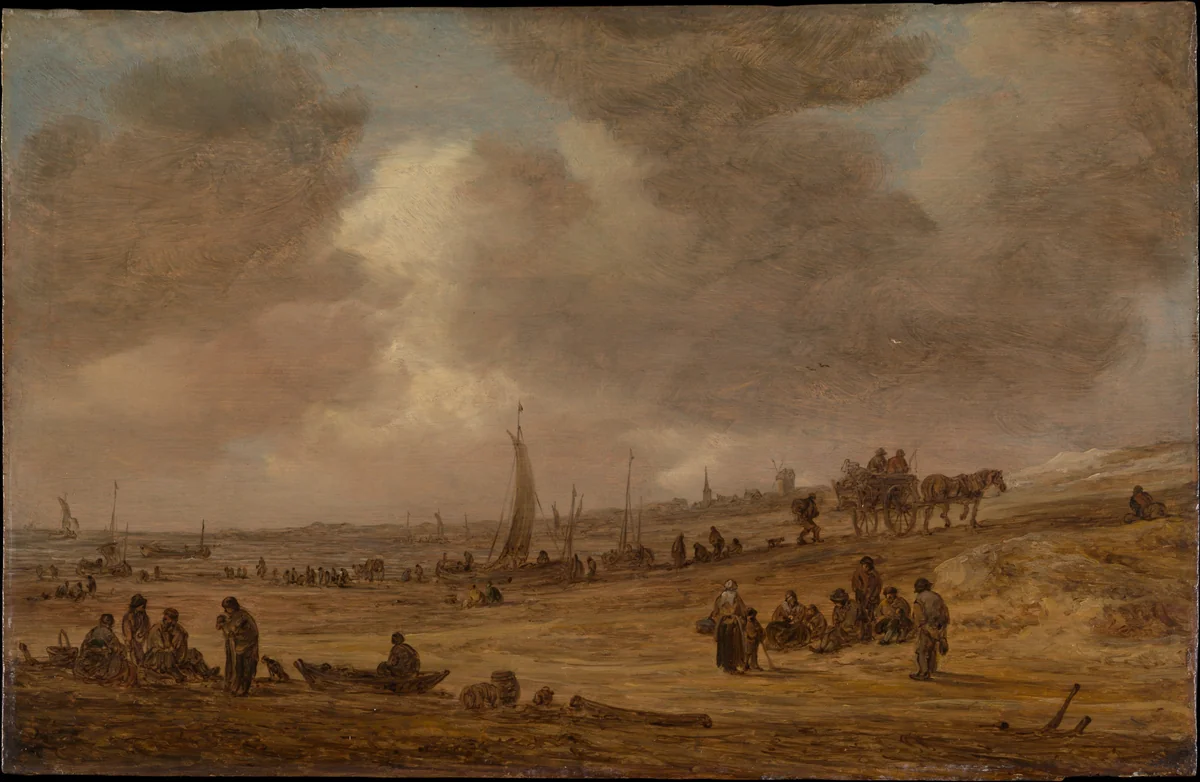 A Beach with Fishing Boats by Jan van Goyen, painting, 1653
