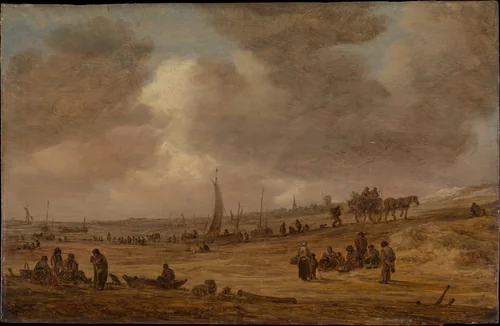 A Beach with Fishing Boats by Jan van Goyen, painting, 1653