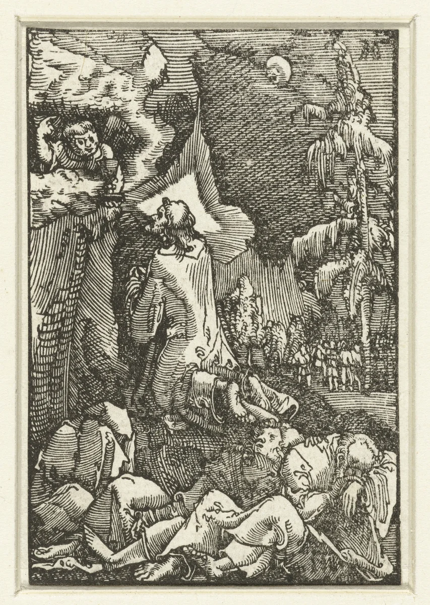Christus op de Olijfberg by Unknown, print, 1506-1538