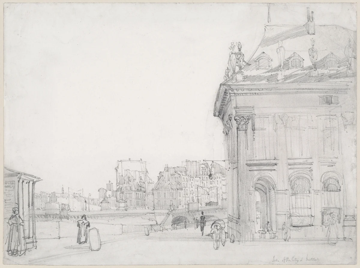 Ile de la Cité from the Institut, Paris by Thomas Shotter Boys, drawing, 1832
