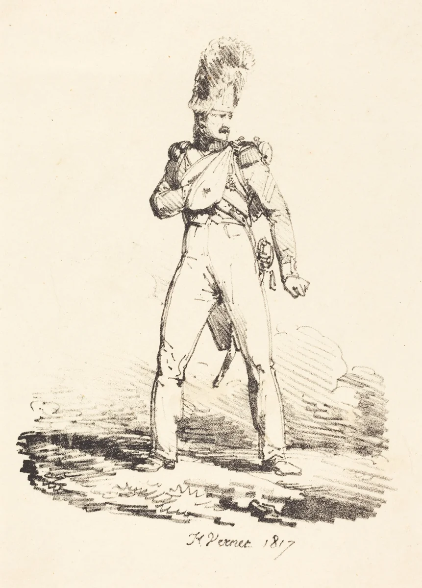 Grenadier by Horace Vernet, print, 1817