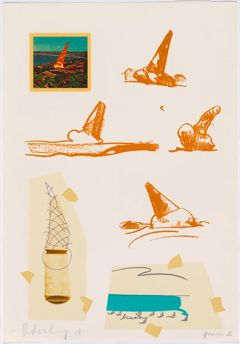 Untitled (Ice Cream Cones) by Claes Oldenburg; Robert de la Rocha; Richard Wilke; Gemini G.E.L., portfolio, 1968
