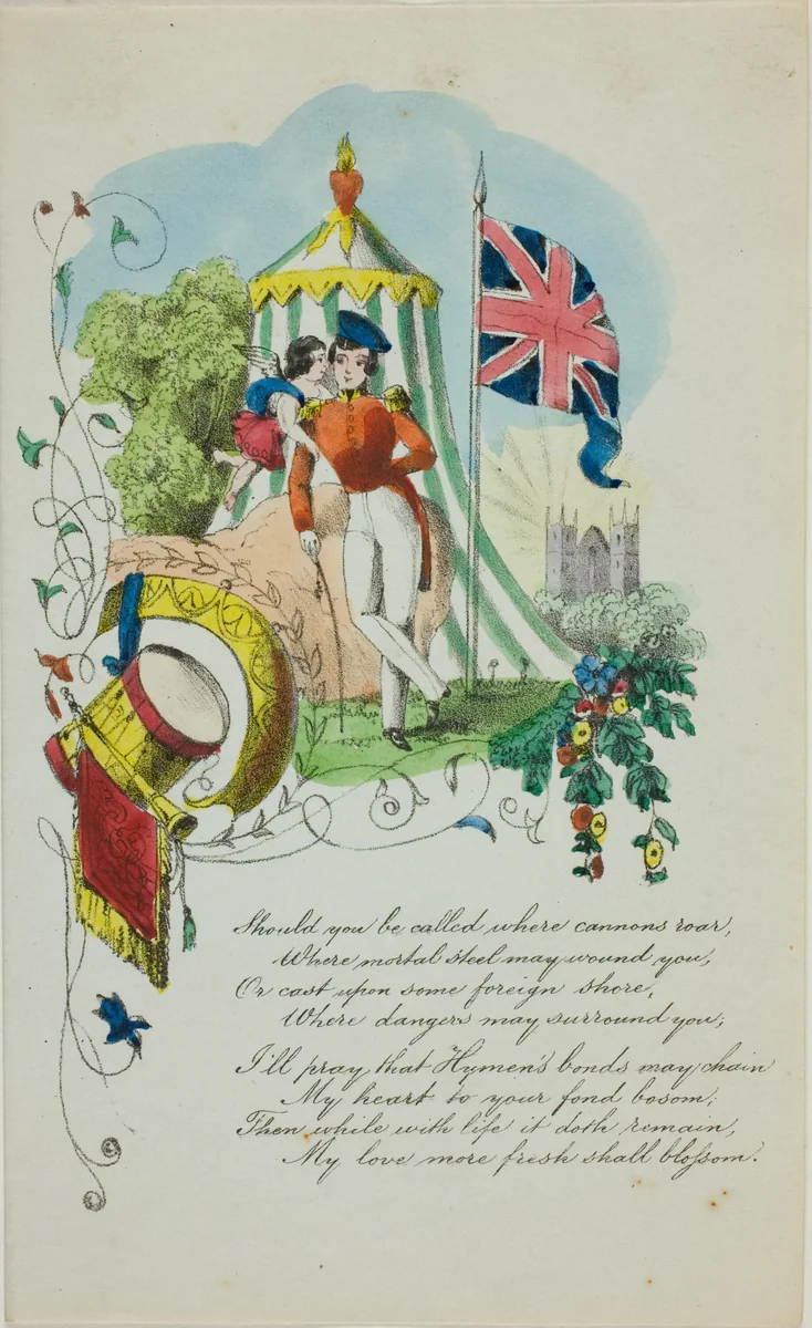 Should You be Called Where Canons Roar (valentine) by Unknown Artist, other, 1845-1855
