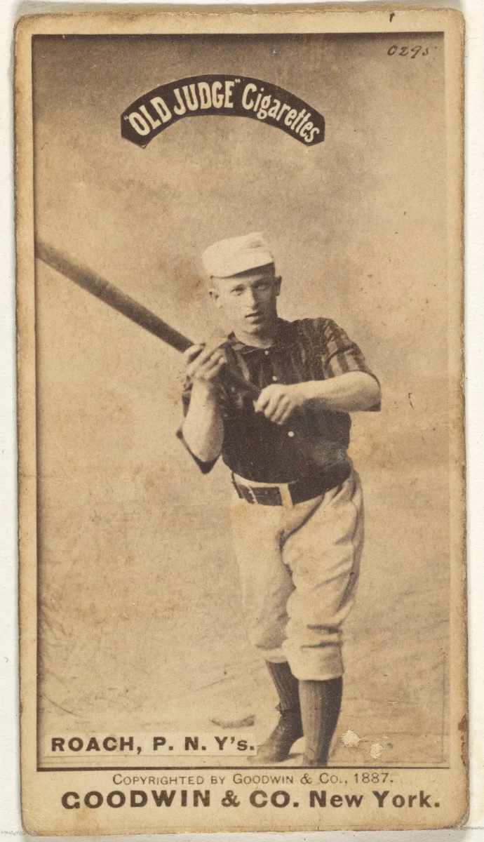 John F. Roach, Pitcher, New York, from the Old Judge series (N172) for Old Judge Cigarettes by Goodwin & Company, photograph, 1887
