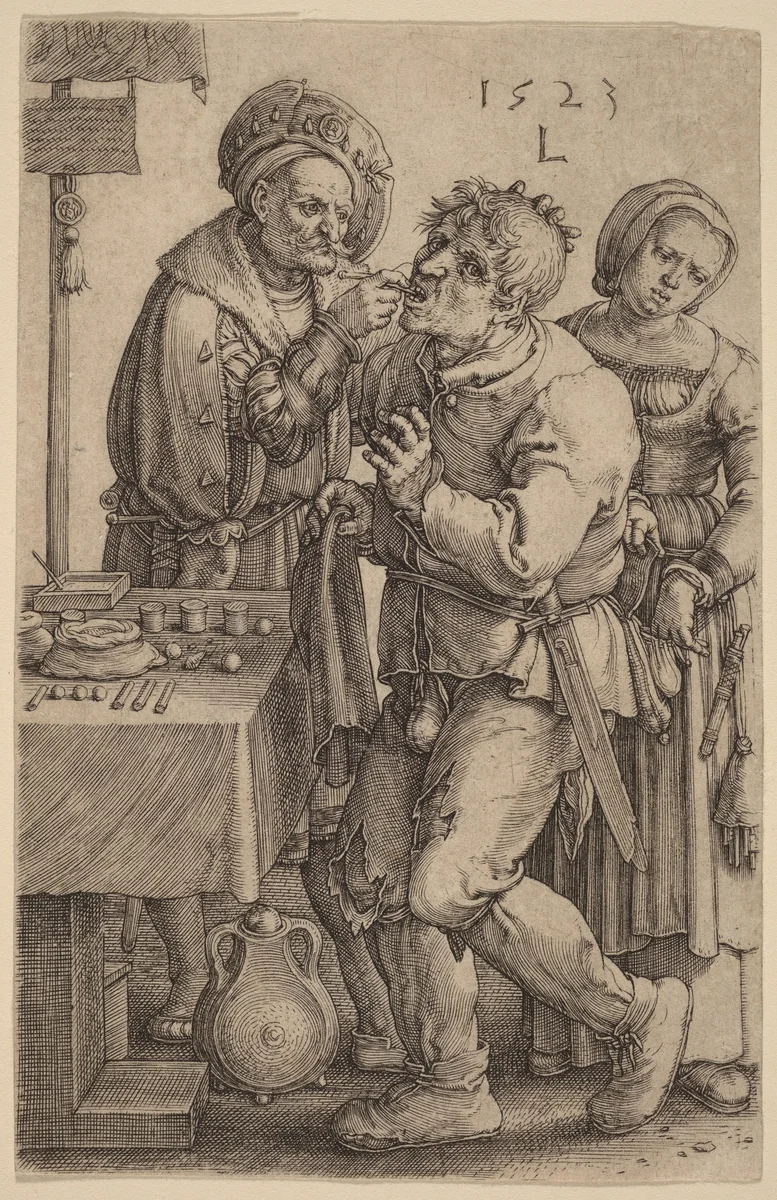The Dentist by Lucas van Leyden, print, 1523