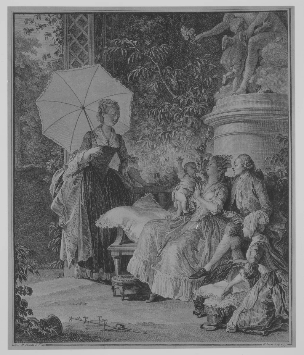 Les Délices de la Maternité (Maternal Pleasure), from "Le Monument du Costume" by Isidore Stanislas Henri Helman, print, 1777