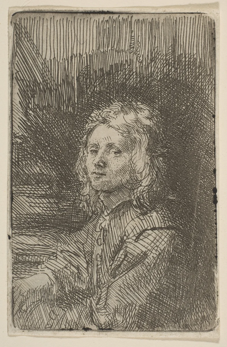 Young Man, Half-Length by Rembrandt van Rijn, print, 1620-1669