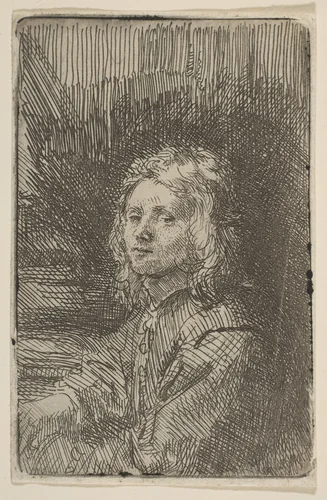 Young Man, Half-Length by Rembrandt van Rijn, print, 1620-1669