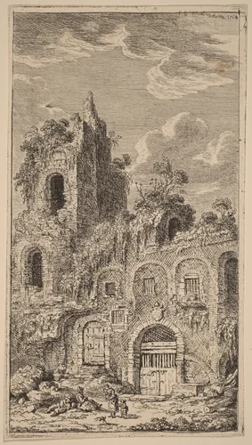 Fragment of the Old City Wall at San Giovanni Laterano by Franz Edmund Weirotter, print, 1764