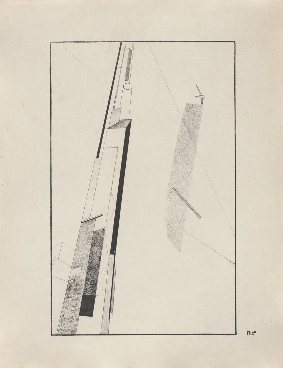 Proun 2 D from Proun by El Lissitzky, print, 1920